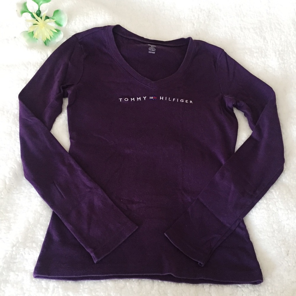Tommy Hilfiger purple top long sleeve